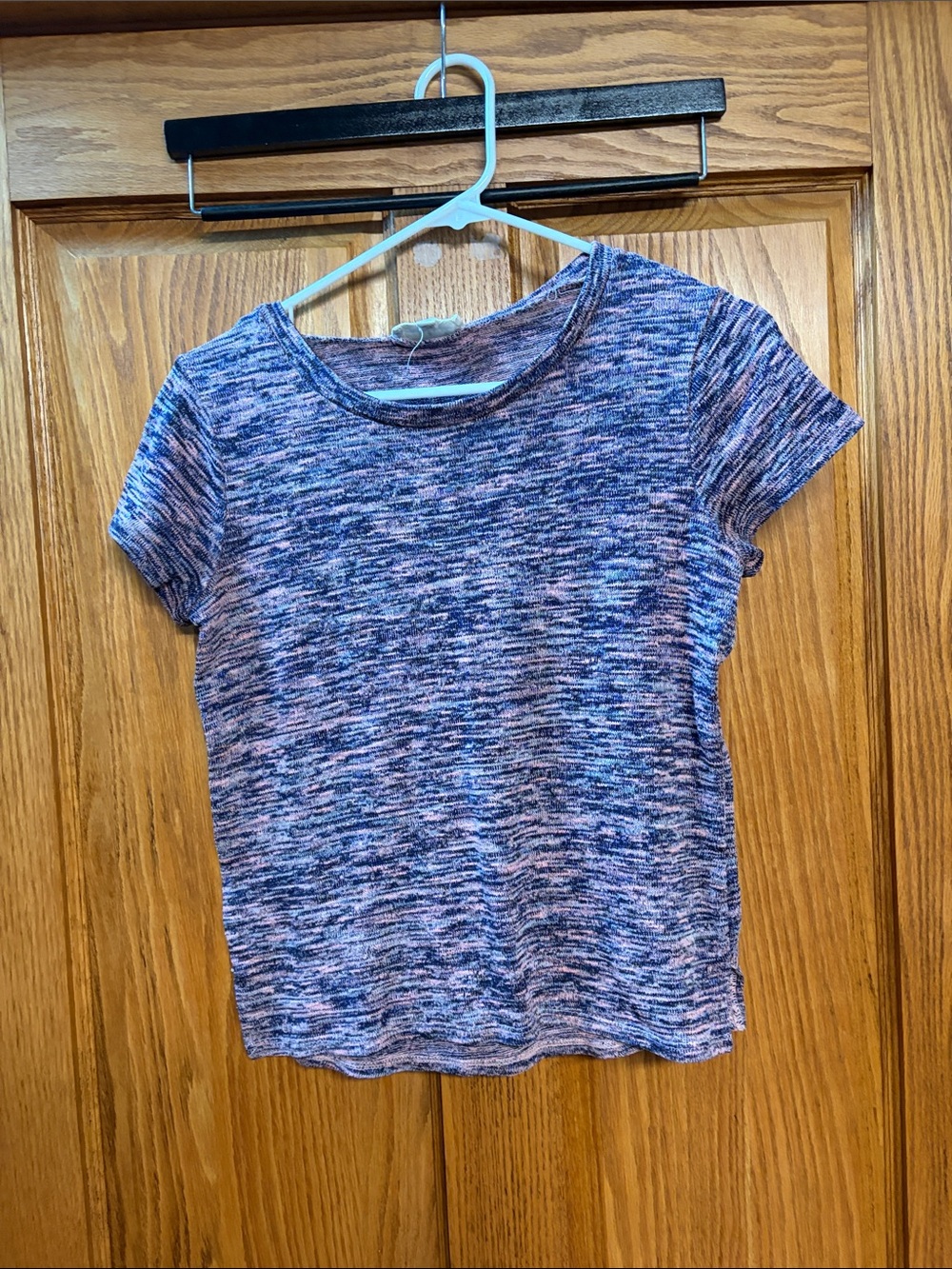 Cloud Chaser Blue and Pink Space-Dye Short Sleeve Tee